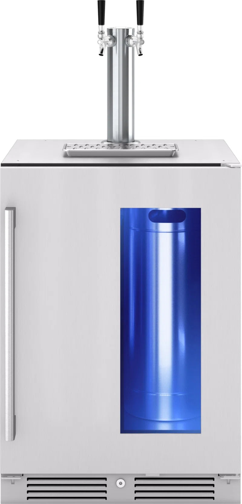 Presrv 5.6 Cu. Ft. Convertible Beer Kegerator in Stainless Steel with Double Tap and 107-Can Beverage Storage
