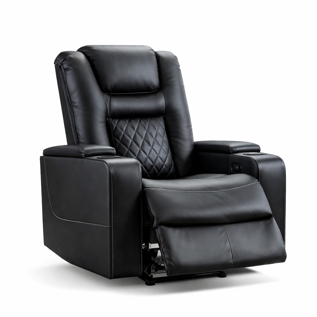 36.22" W Luxury Individual Seat Top Faux Leather Home Theater Seat Recliners