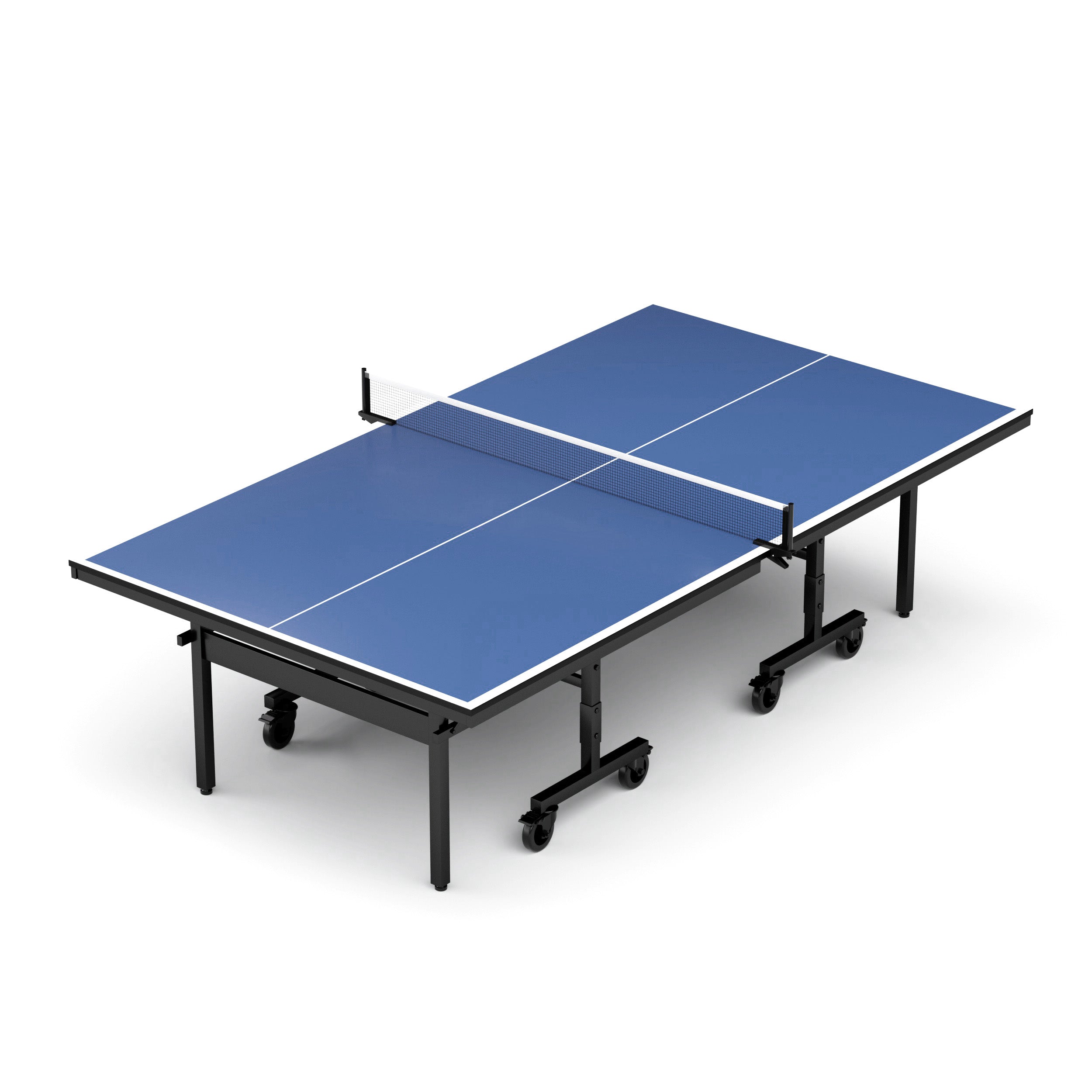 Indoor Table Tennis Table 108 x 60 Inch with 15mm MDF Top, Net and Paddle Set, Foldable Ping Pong Table