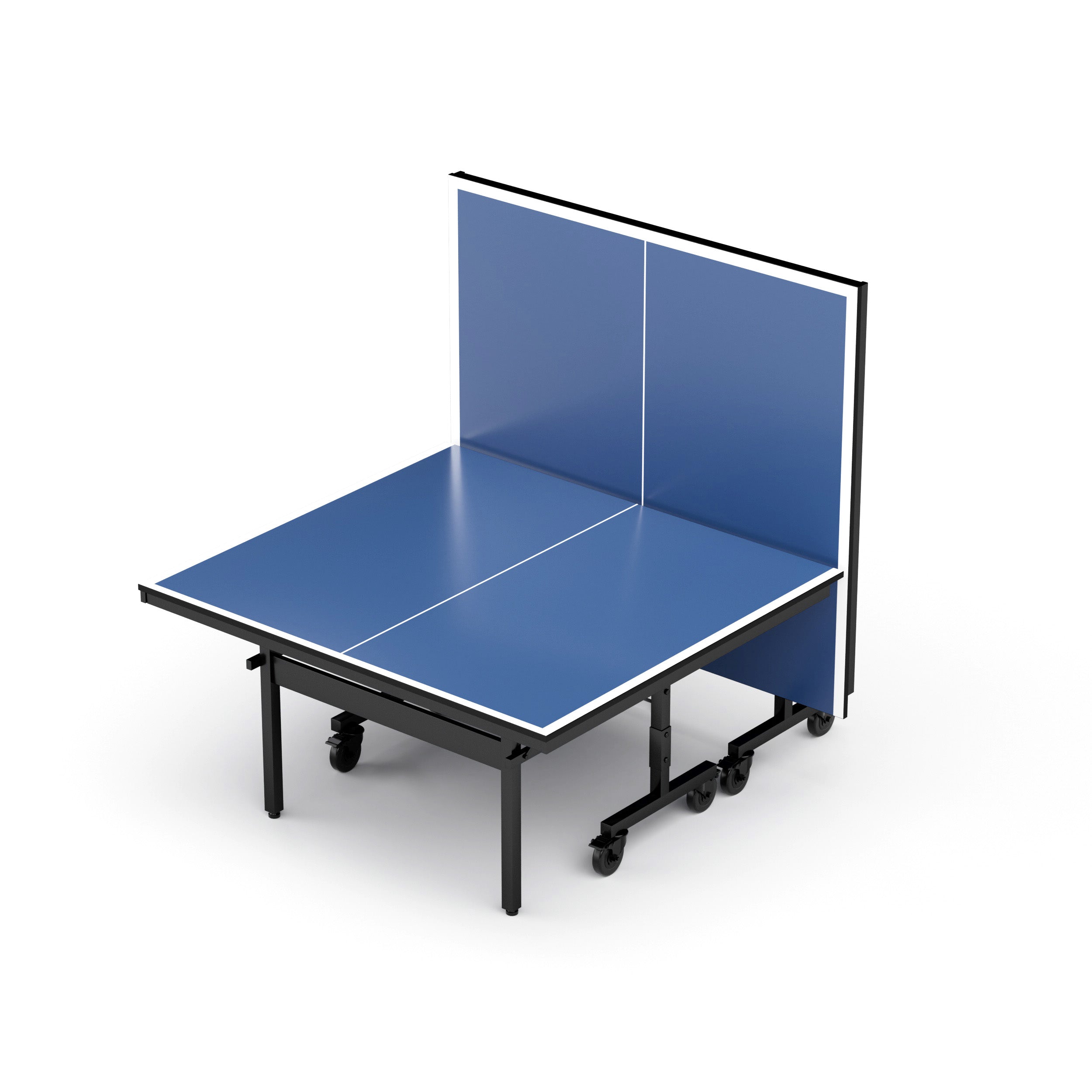 Indoor Table Tennis Table 108 x 60 Inch with 15mm MDF Top, Net and Paddle Set, Foldable Ping Pong Table