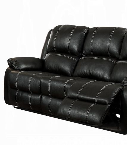 Zuriel Synthetic Leather Reclining Sofa with Pillow-Top Armrests