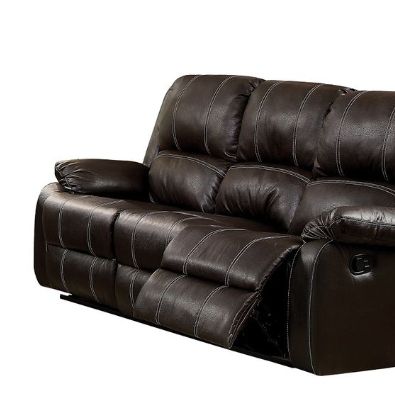 Zuriel Synthetic Leather Reclining Sofa with Pillow-Top Armrests