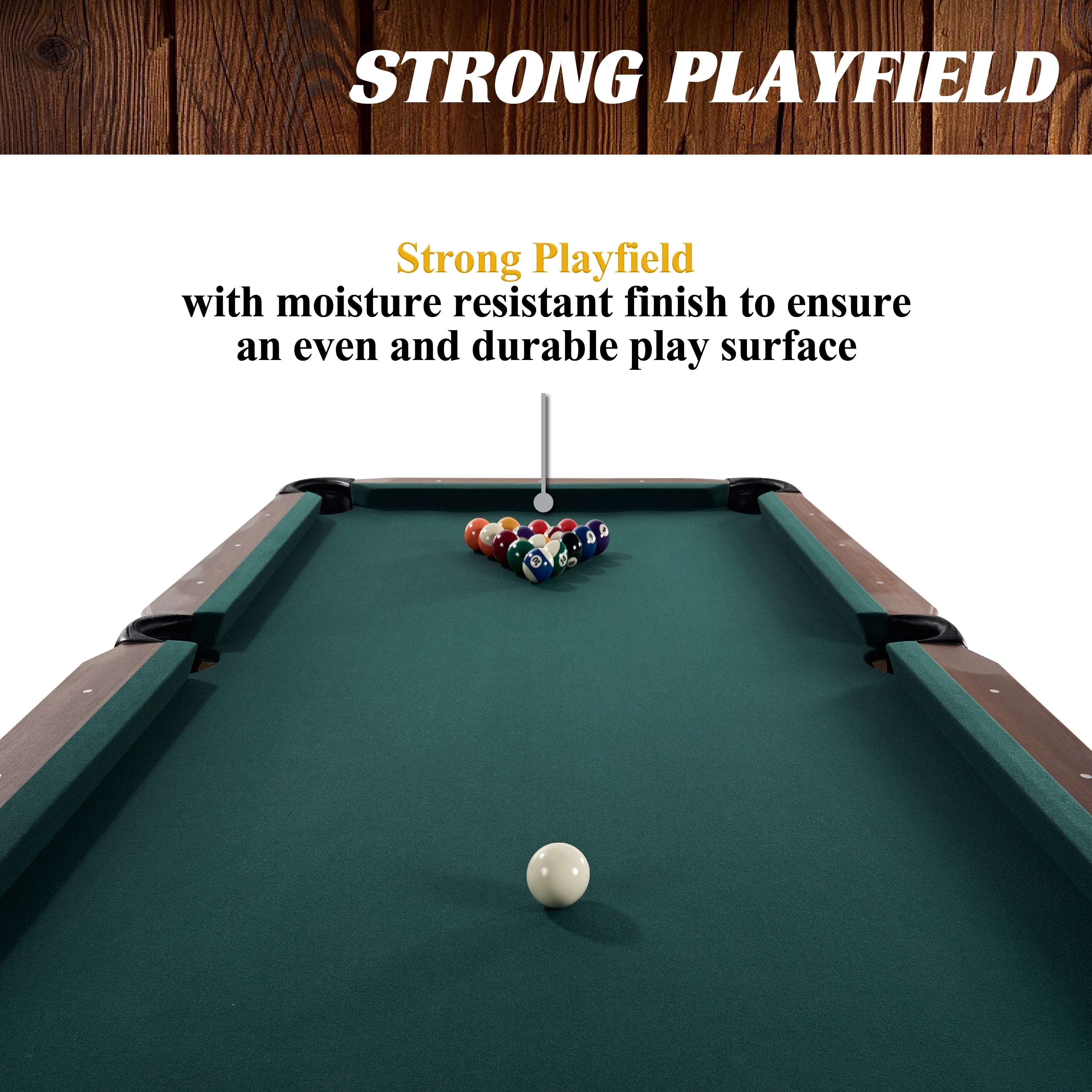 7.25 Ft Winstead Pool Table - Full Size Billiard Table with Complete Accessories Set, Green, by