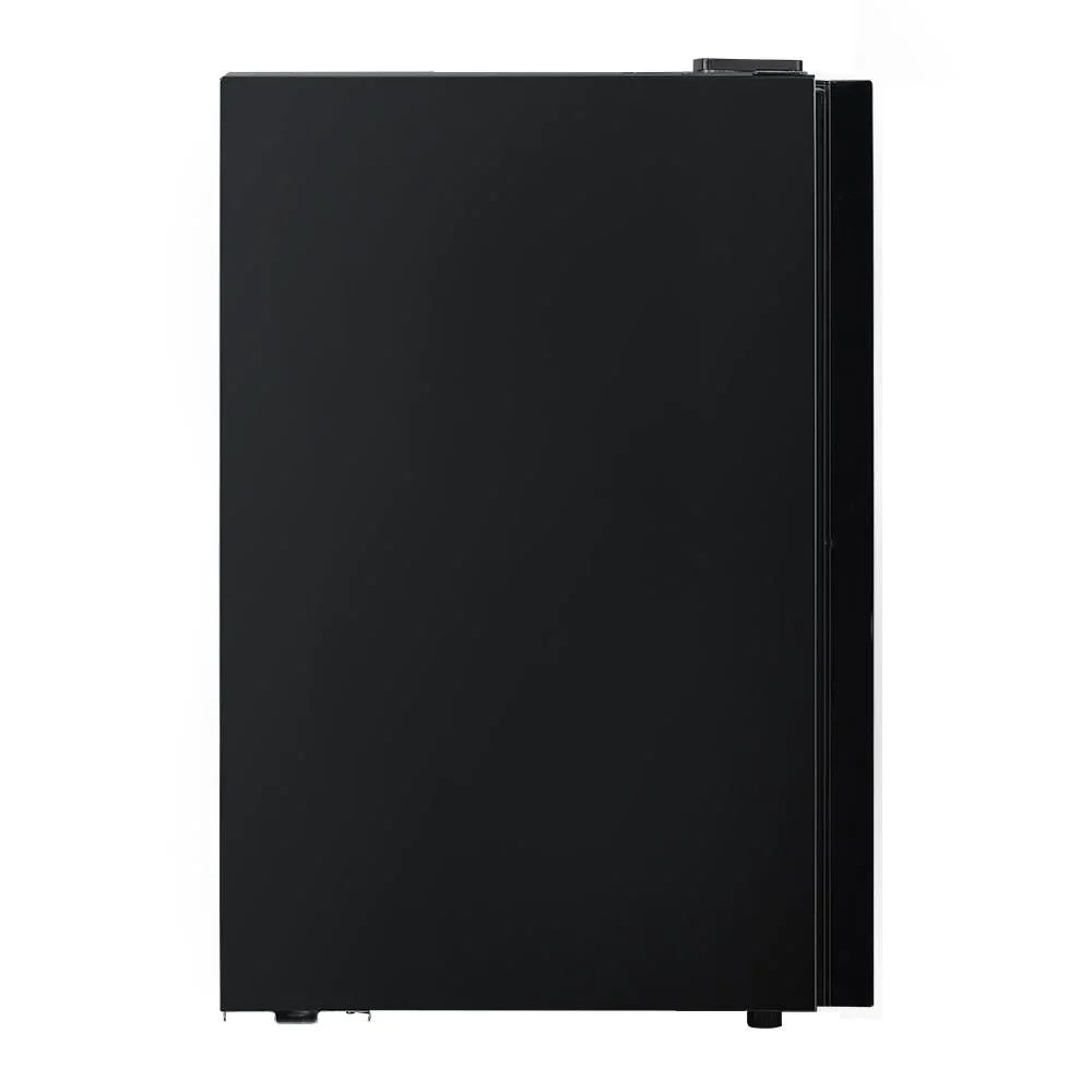 Devanti 115L Glass Door Bar Fridge with Mini Freezer, Adjustable Shelves, LED Light, Black