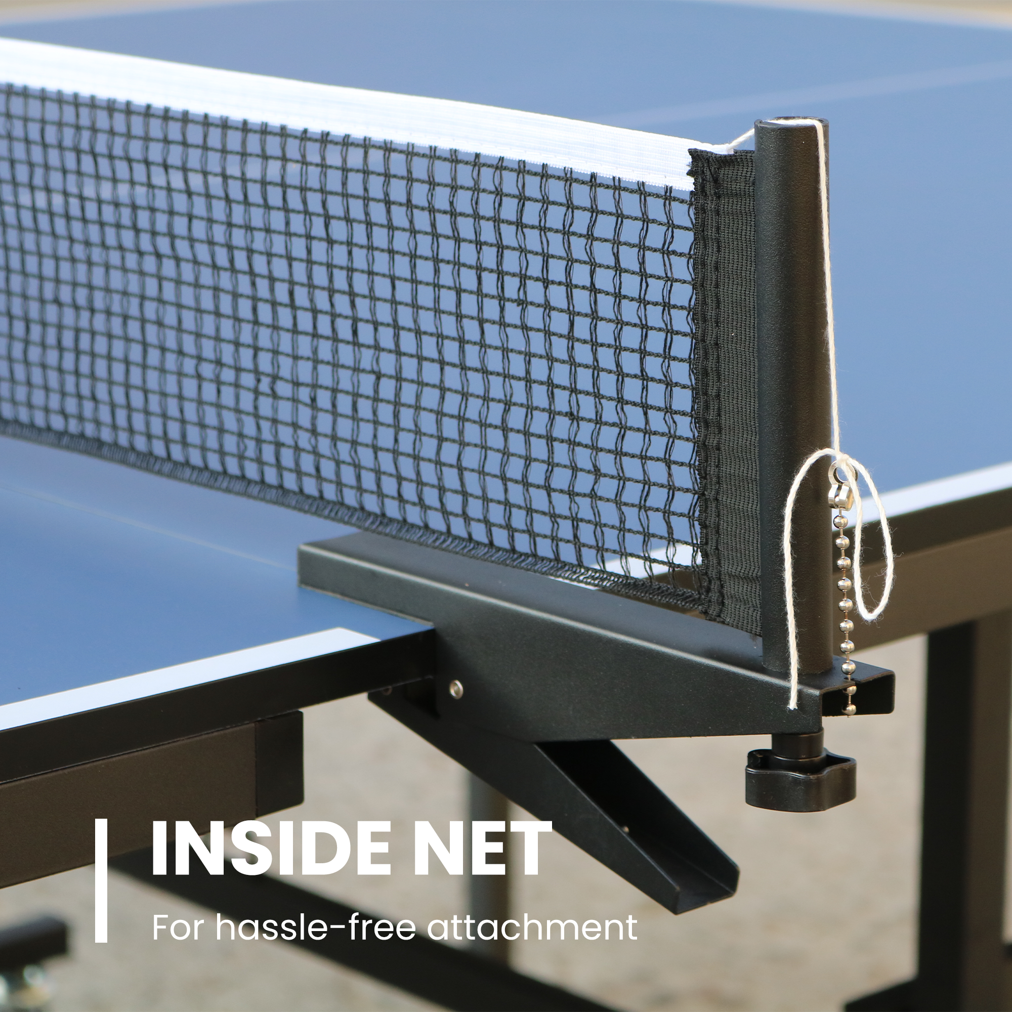 Indoor Table Tennis Table 108 x 60 Inch with 15mm MDF Top, Net and Paddle Set, Foldable Ping Pong Table