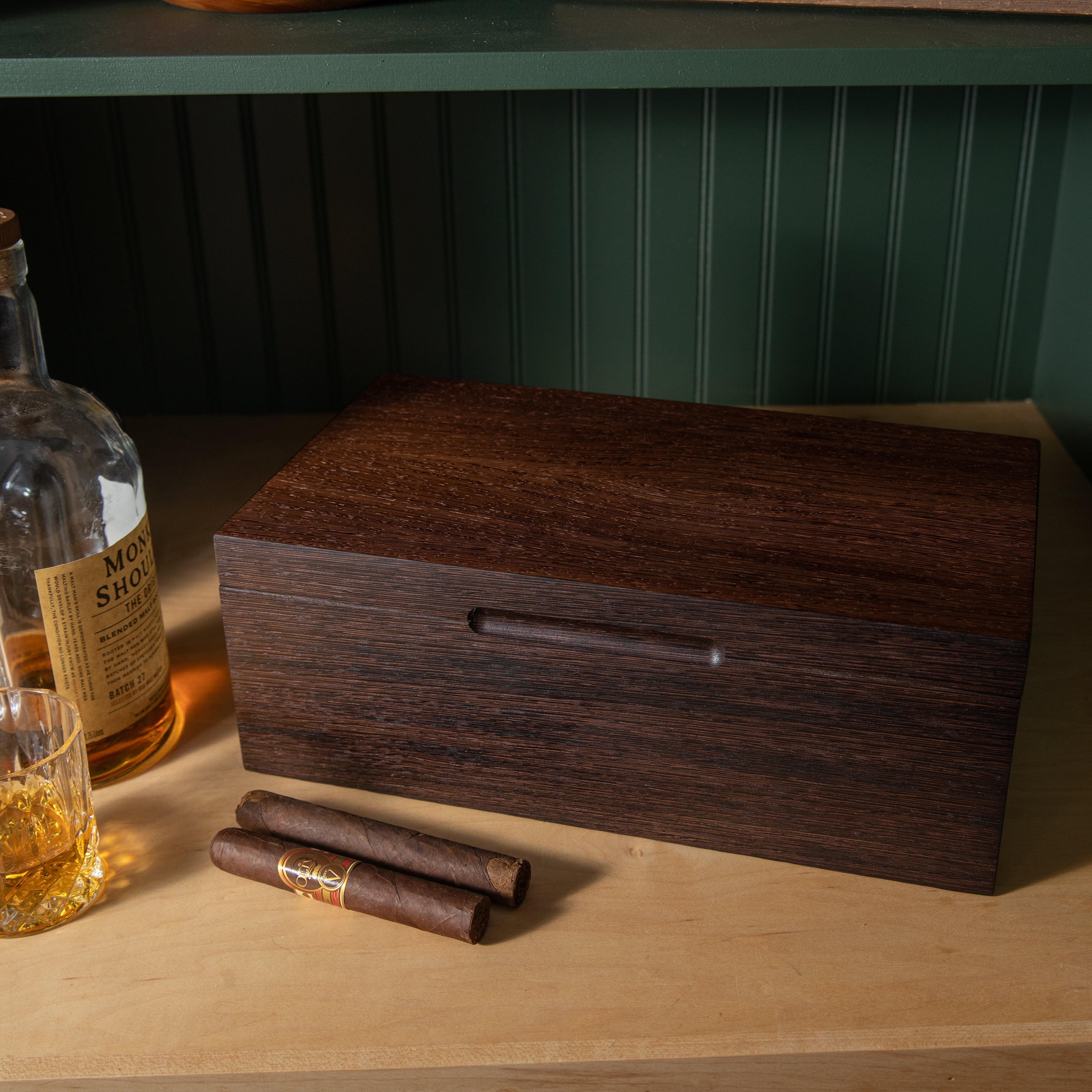Cigar Humidor - Wenge with Spanish Cedar Lining - 80 Capacity