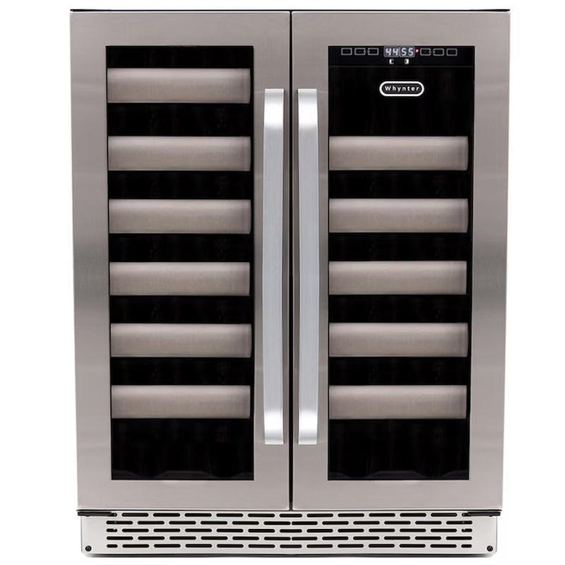 24-In W 40 -Bottles Stainless Steel Dual Zone Cooling Built-In/Freestanding Indoor Wine Cooler