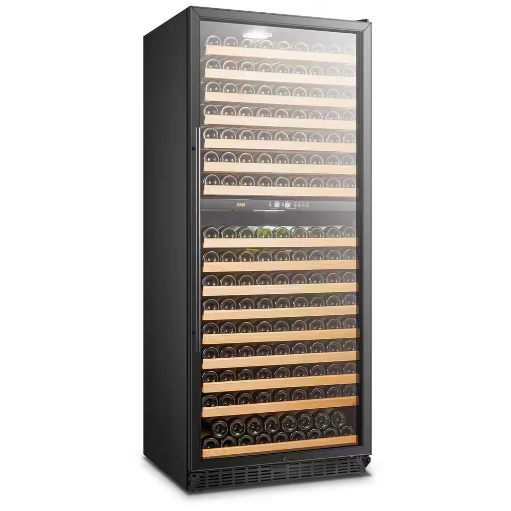 32 In. 287 Bottle Black Dual Zone Wine Refrigerator