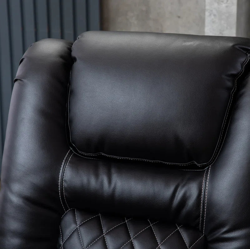 36.22" W Luxury Individual Seat Top Faux Leather Home Theater Seat Recliners Quadruple Seat with USB & Dual Cup Holders & Arm Storage (Set of 4)