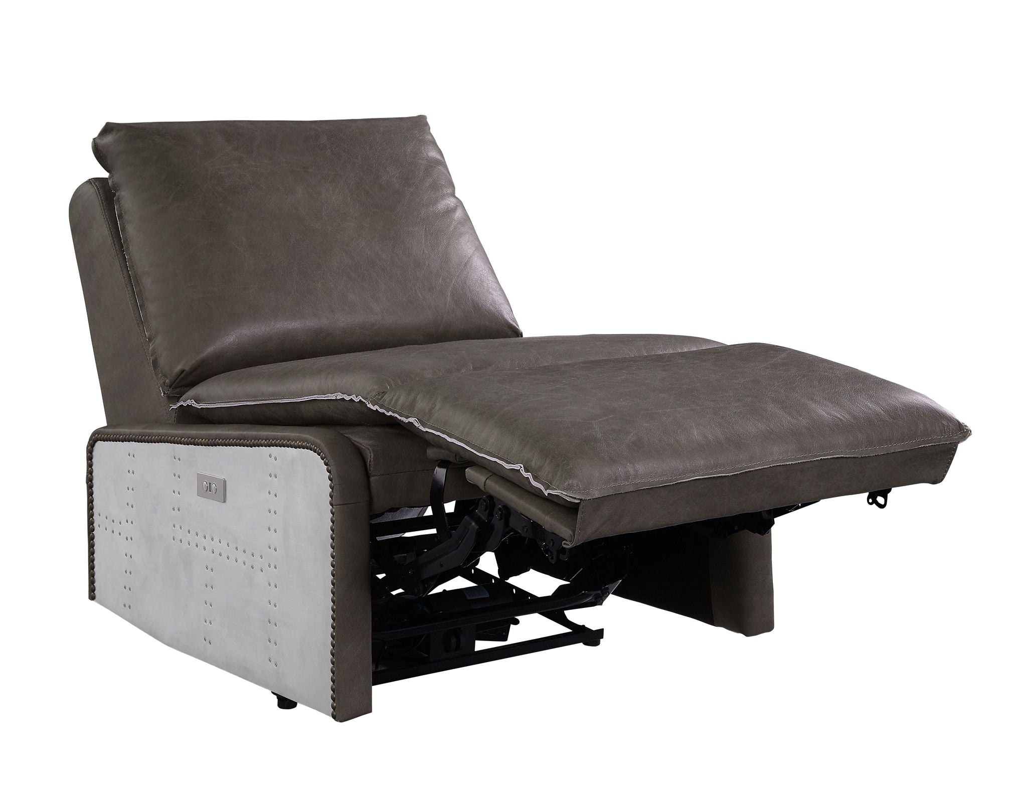 Metier Power Motion Recliner Chair in Gray with Aluminum Frame
