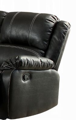 Zuriel Synthetic Leather Reclining Sofa with Pillow-Top Armrests