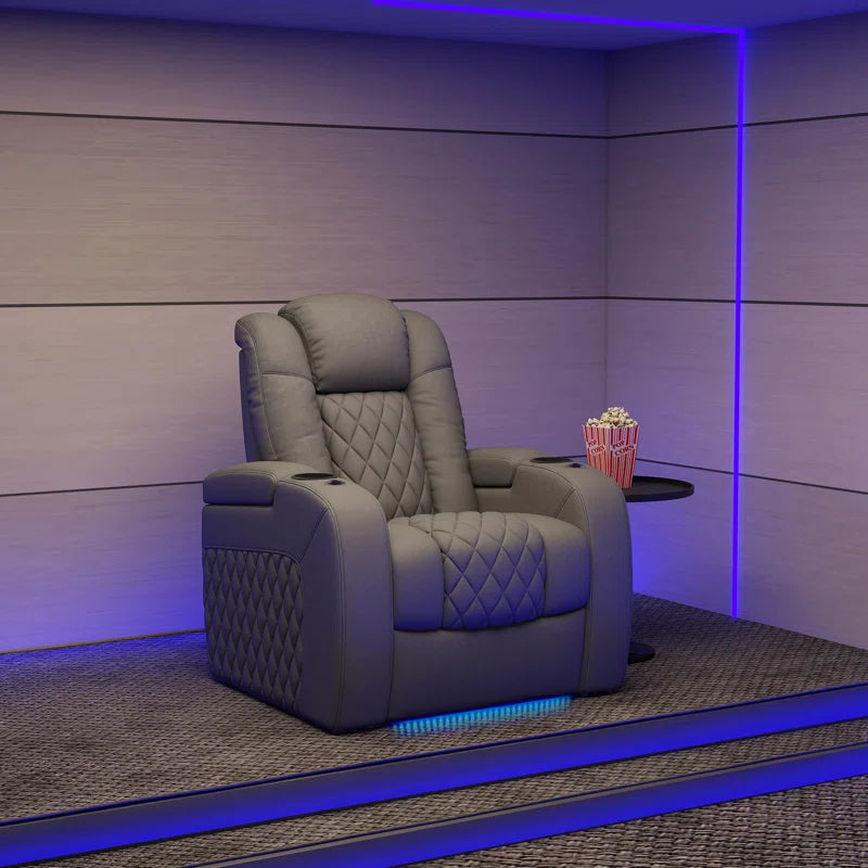 Mixell Leather Home Theater Seating with Cup Holder