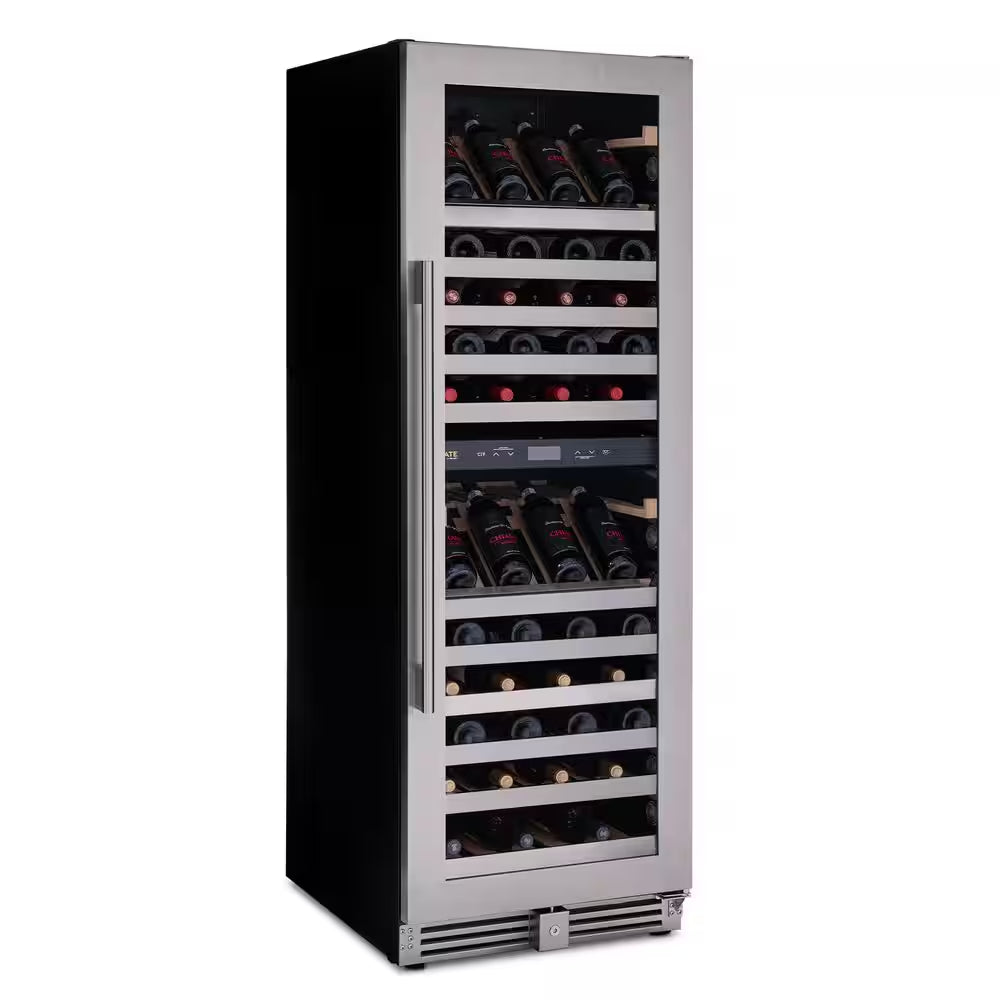 Estate Dual Zone Digital 160 Bottle Premium Wine Cooler in Silver