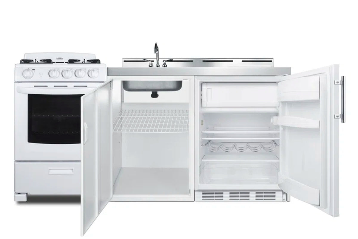 All-In-One Combo Kitchens 5.1 Cubic Feet Kitchenette Mini Fridge with Freezer