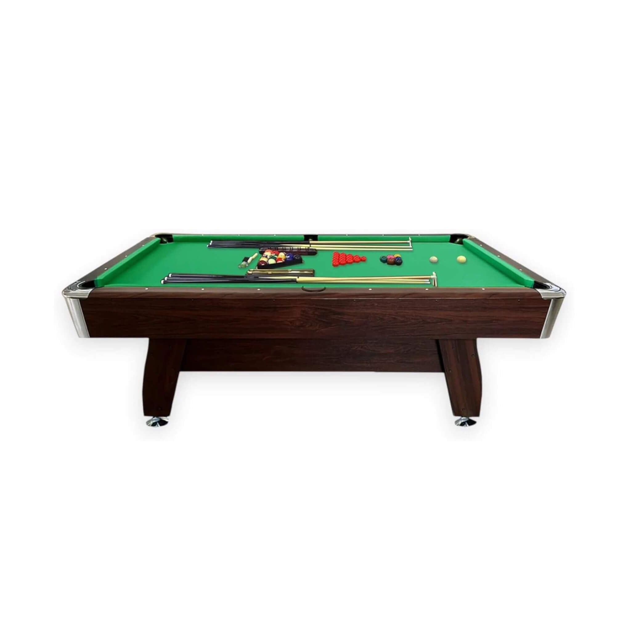 8FT Billiard Pool Table with Green Felt, Automatic Ball Return and Accessories Kit