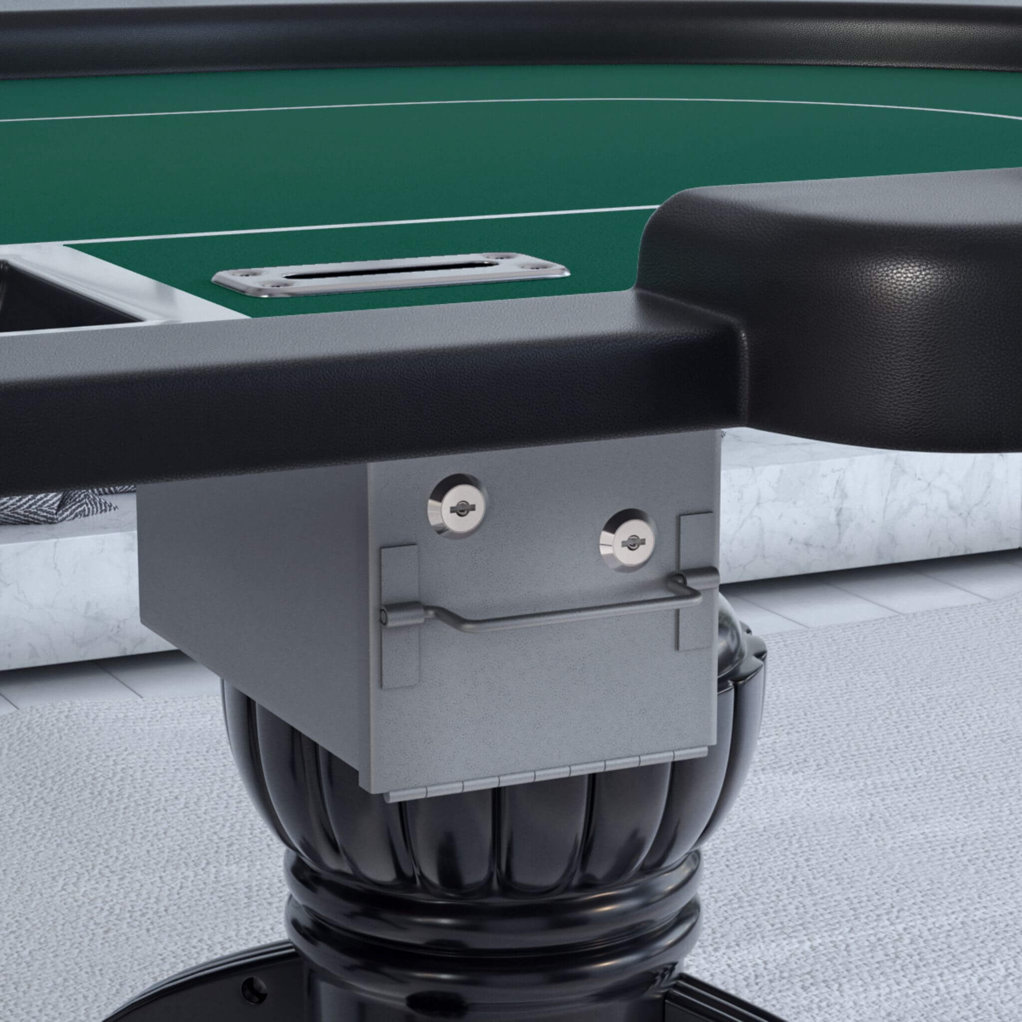 96-Inch Aura Oval Poker Table with Cup Holders, Chip Tray and Drop Box for 10 Players