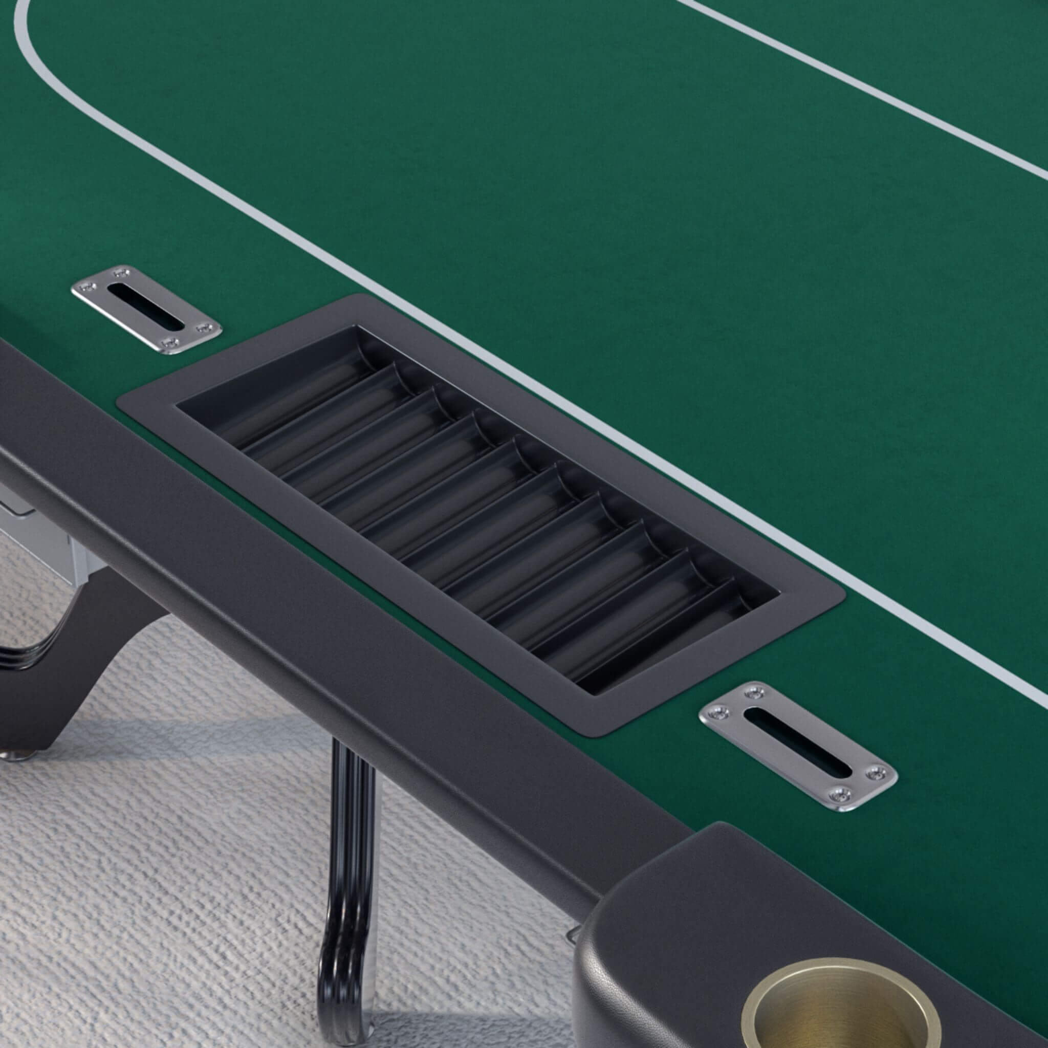 96-Inch Aura Oval Poker Table with Cup Holders, Chip Tray and Drop Box for 10 Players