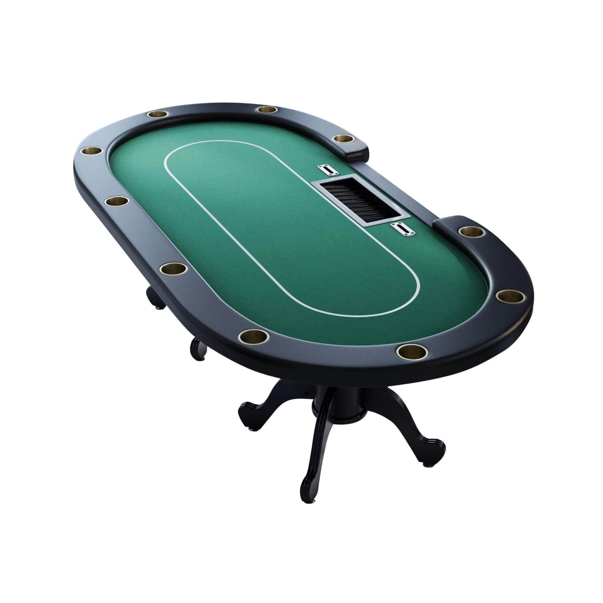 96-Inch Aura Oval Poker Table with Cup Holders, Chip Tray and Drop Box for 10 Players