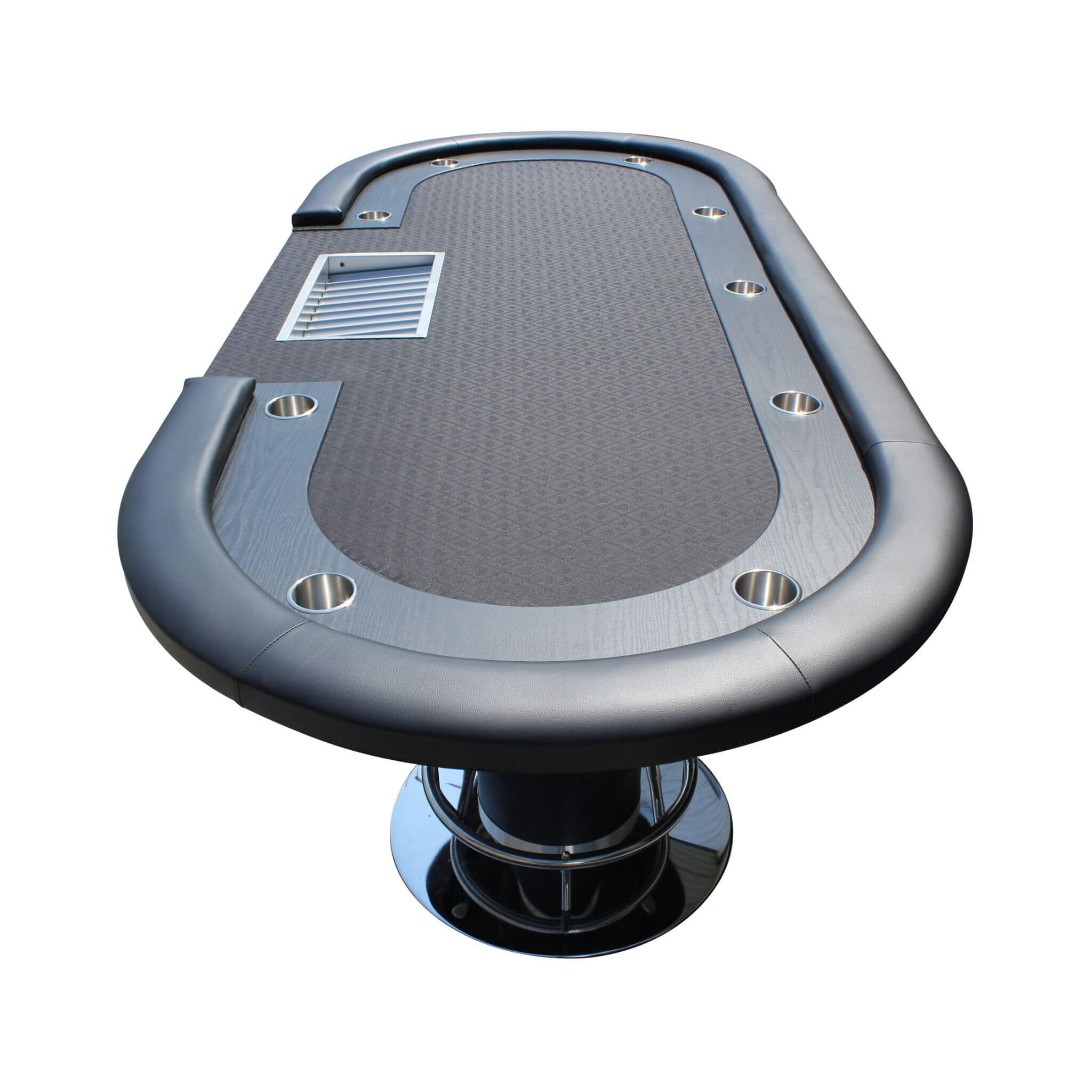 96-Inch Oval Poker Table with Racetrack, Cup Holders and Dealer Chip Tray