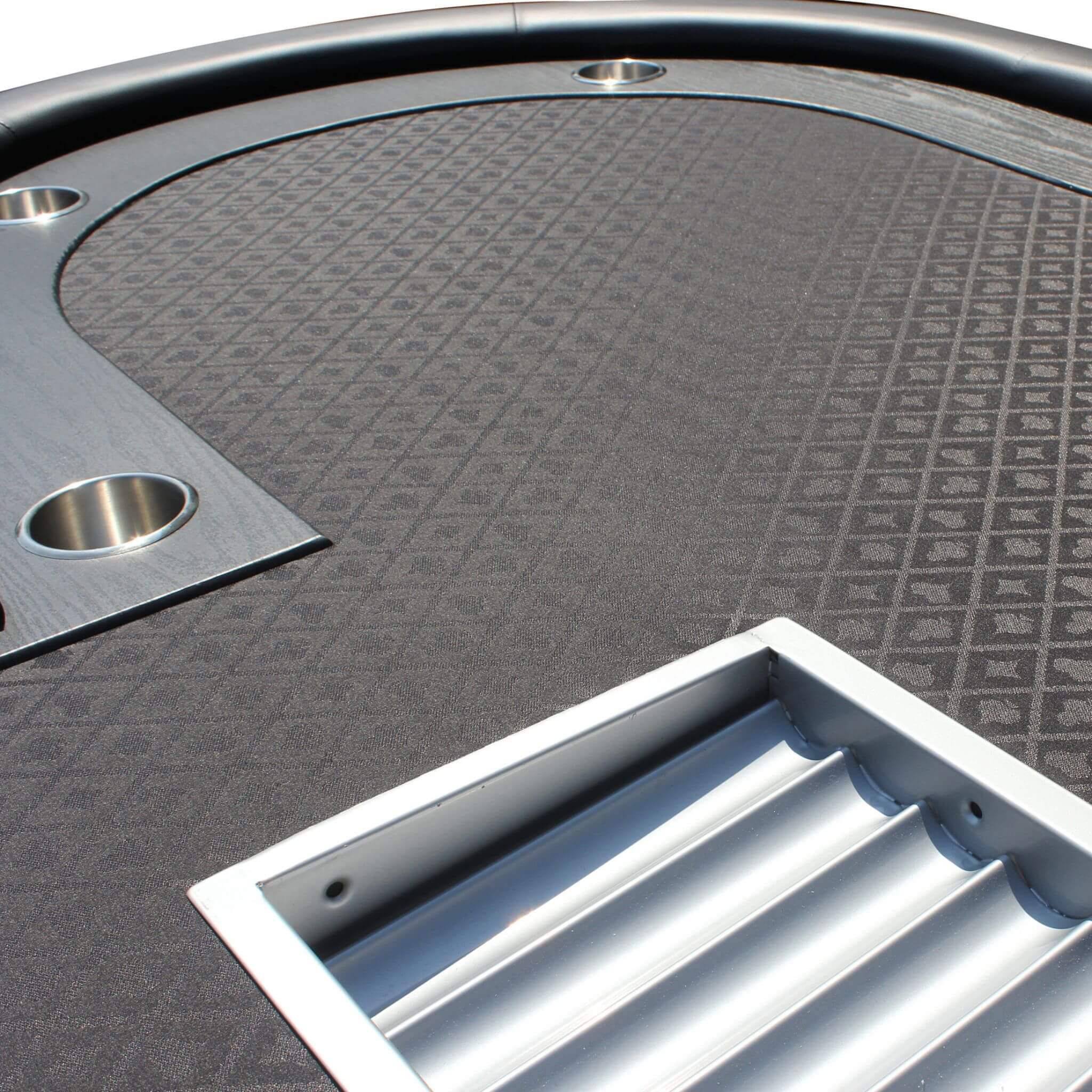 96-Inch Oval Poker Table with Racetrack, Cup Holders and Dealer Chip Tray