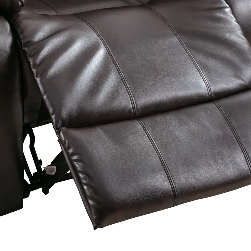 Emryn 38" Wide Modern Breathable Faux Leather Manual Recliner with Overstuffed Arm and Back