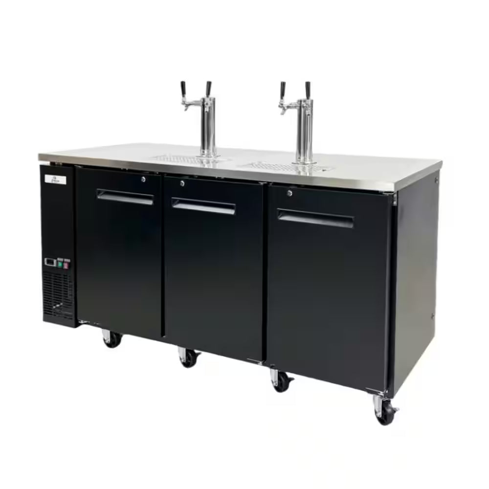 Four Taps per Tower Three 1/2 In. Barrel Keg Dispenser Kegerator with Two Towers