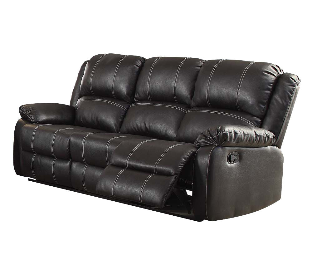 Zuriel Synthetic Leather Reclining Sofa with Pillow-Top Armrests