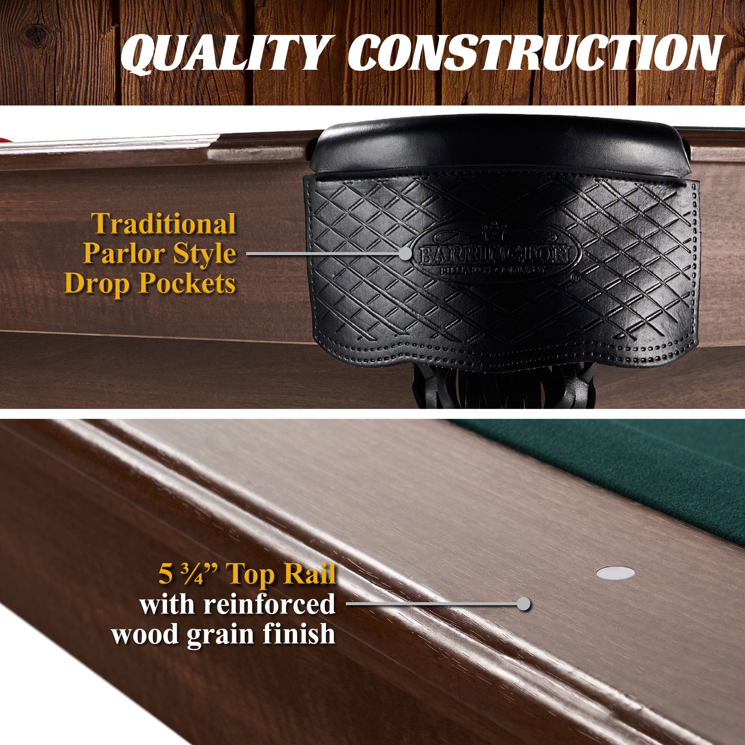 7.25 Ft Winstead Pool Table - Full Size Billiard Table with Complete Accessories Set, Green, by