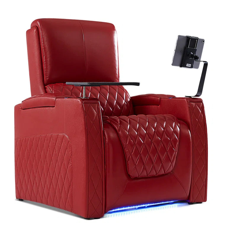 Haiylee Zero Gravity Home Theater Seating Top Grain Leather Recliner Sofa Power Headrest Footrest