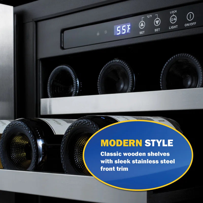 Dual Zone 35.38'' 68 Bottle Wine Refrigerator