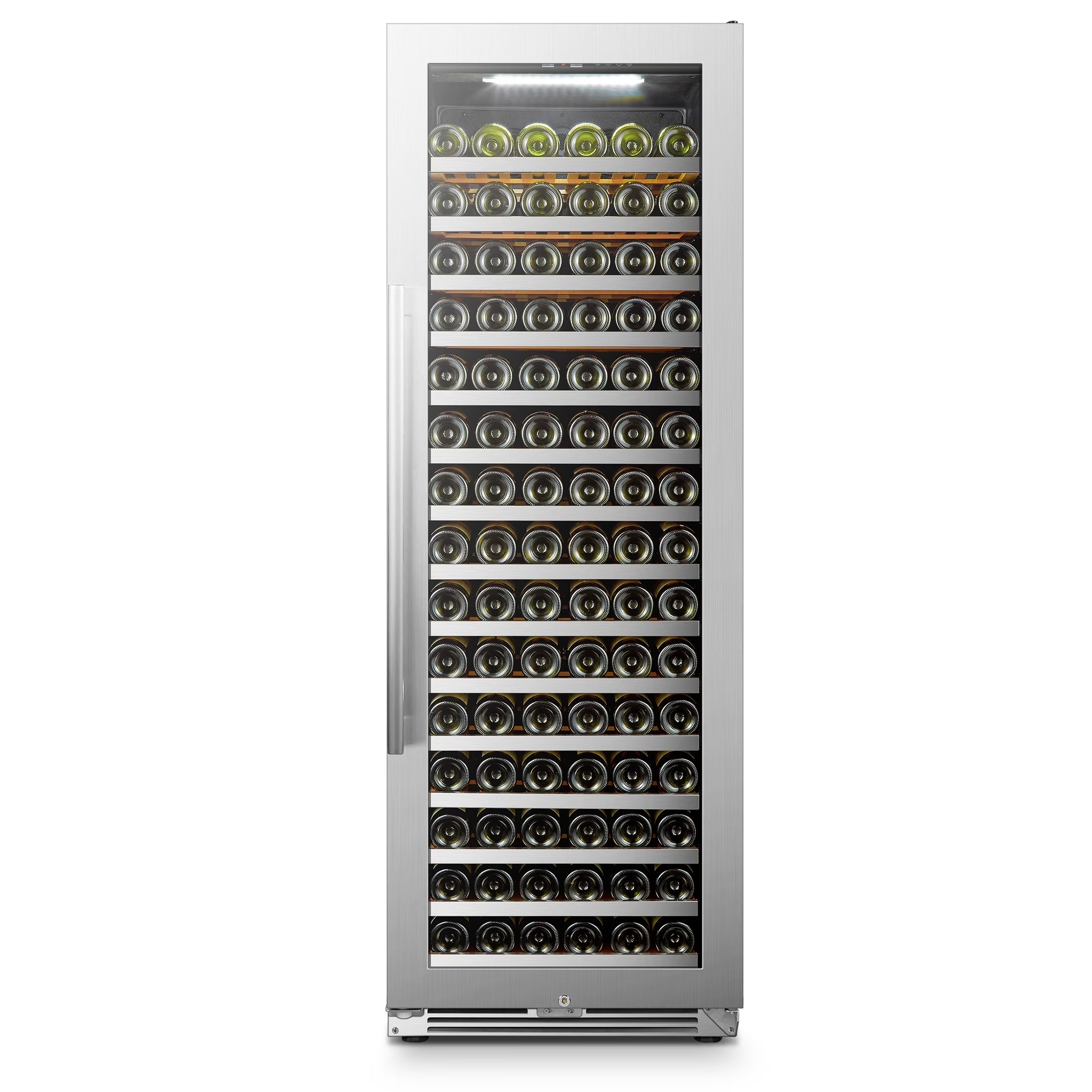 164 Bottles 24 Inch Width Single Zone Wine Cooler in Seamless Stainless Steel