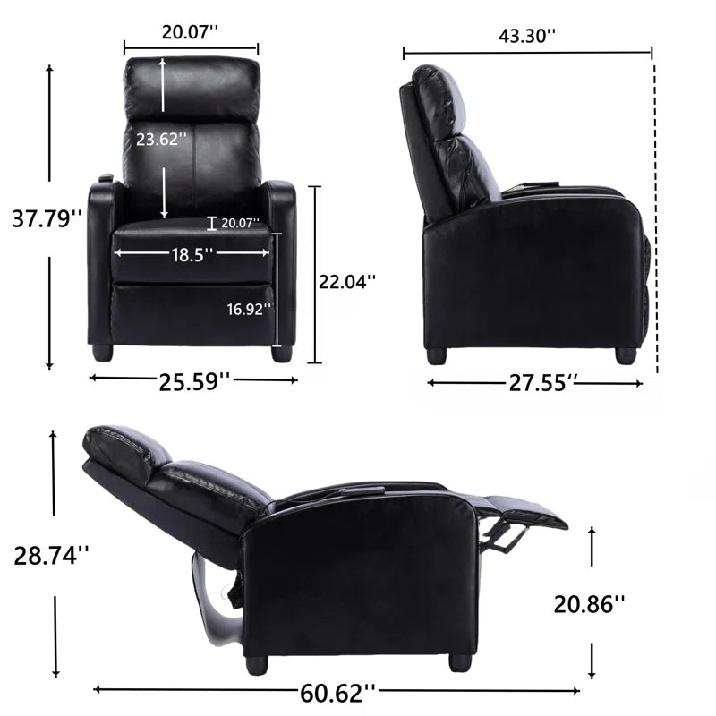 Modern and Soft Touch Breathable Leather Massage Home Theater Individual Seat with Remote Control