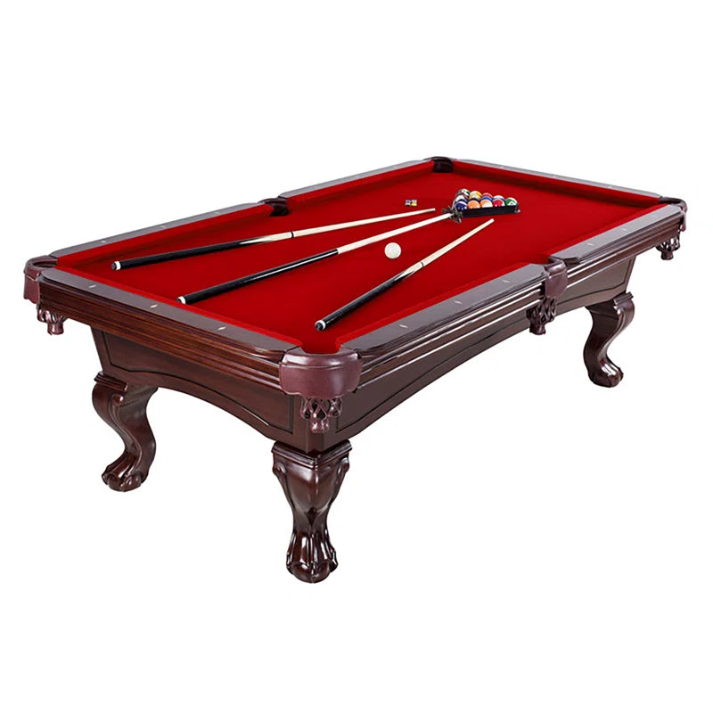 Hathaway Augusta 8 Ft Furniture Pool Table – Includes Cue Sticks, Billiard Balls – Classic Design Perfect for Family, Home, Dining, or Living Room