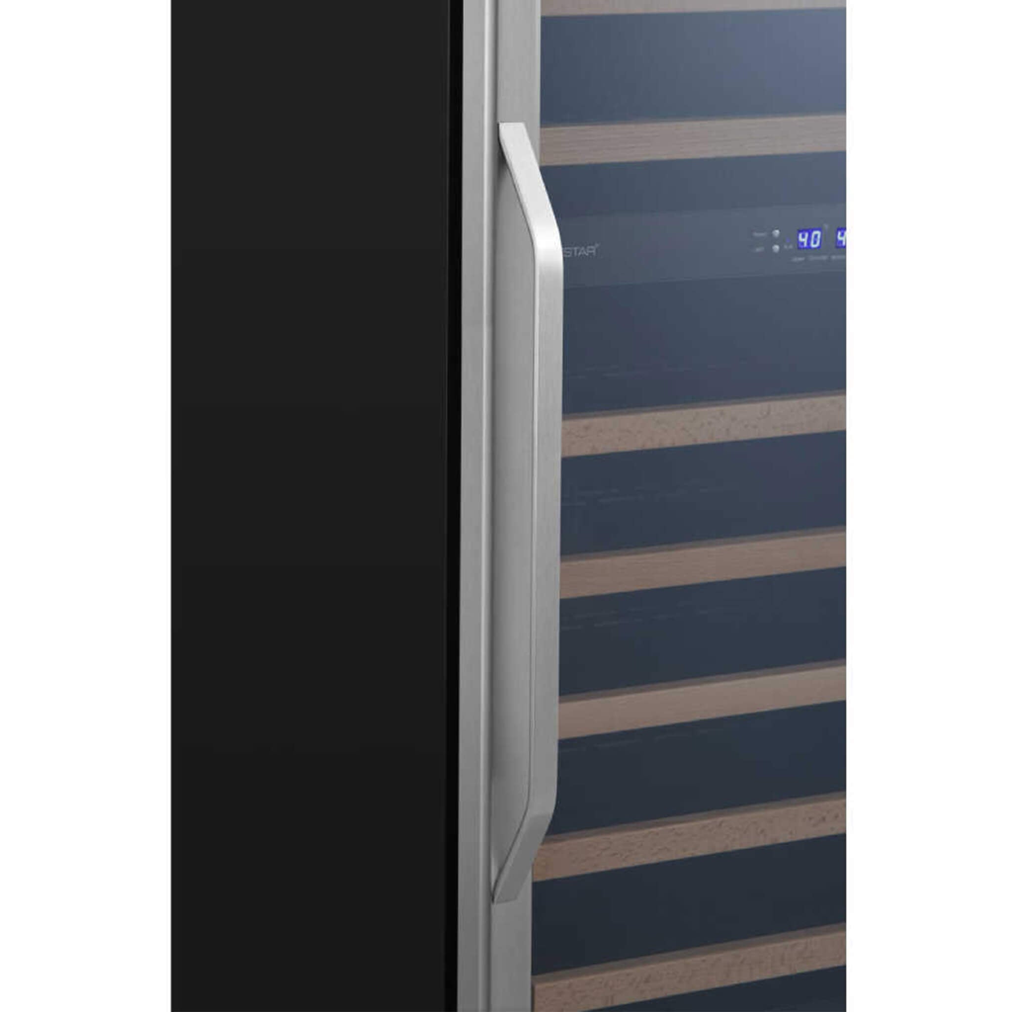 EdgeStar 24-Inch Built-In Triple Zone Wine Cooler, 131 Bottle Capacity, Low-E Glass Door, Blue LED Lighting