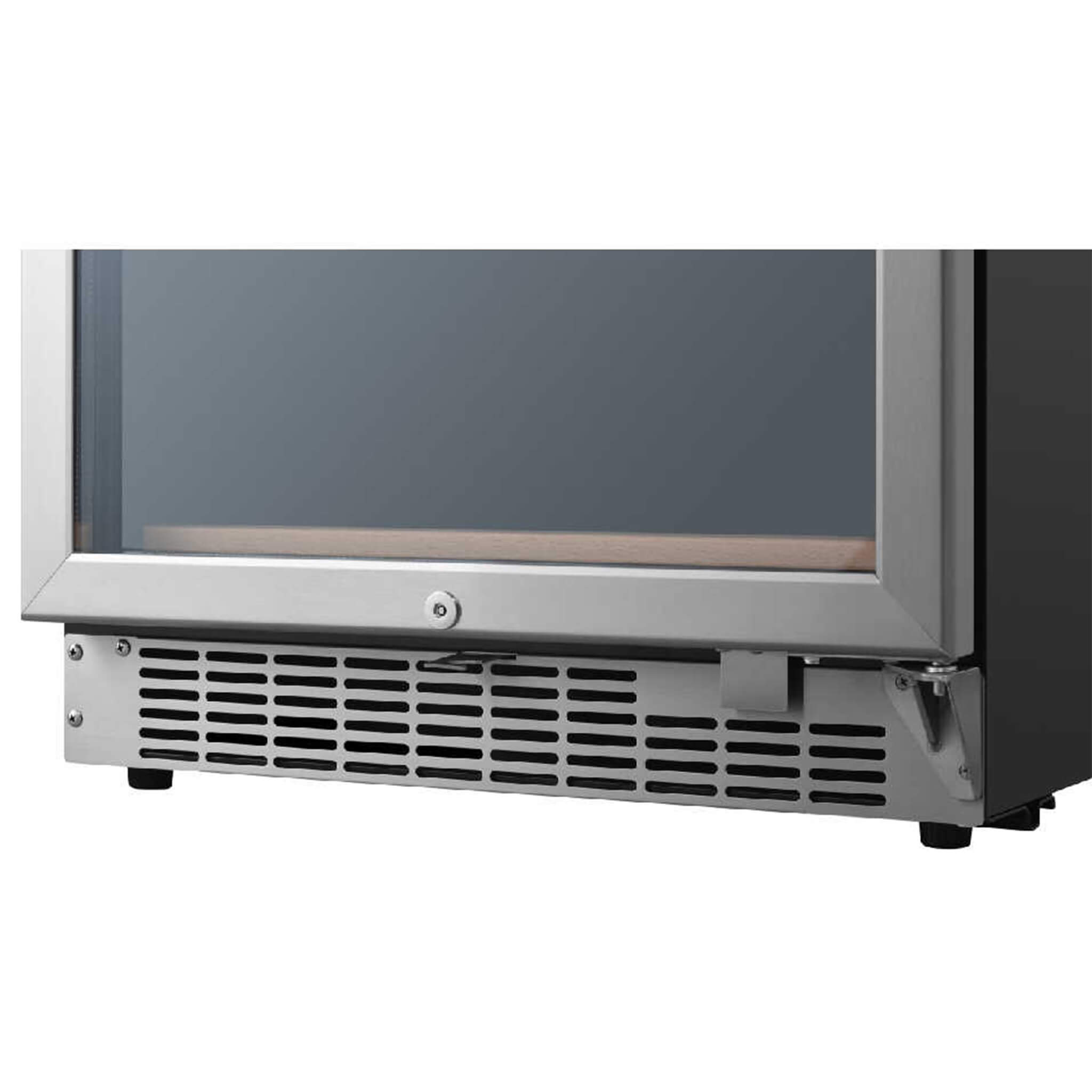 EdgeStar 24-Inch Built-In Triple Zone Wine Cooler, 131 Bottle Capacity, Low-E Glass Door, Blue LED Lighting