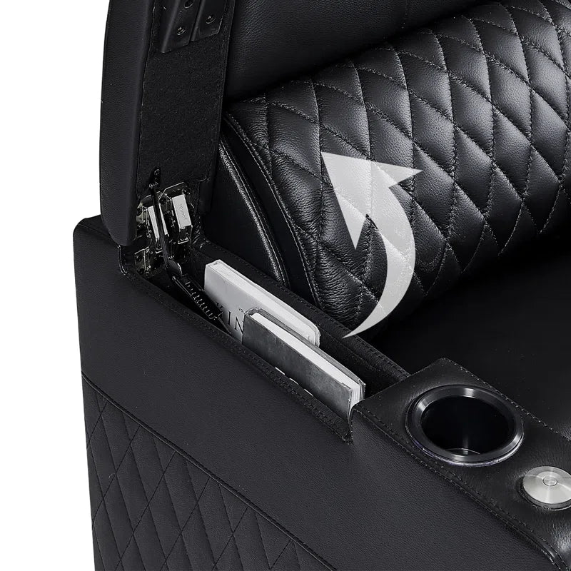 Haiylee Zero Gravity Home Theater Seating Top Grain Leather Recliner Sofa Power Headrest Footrest