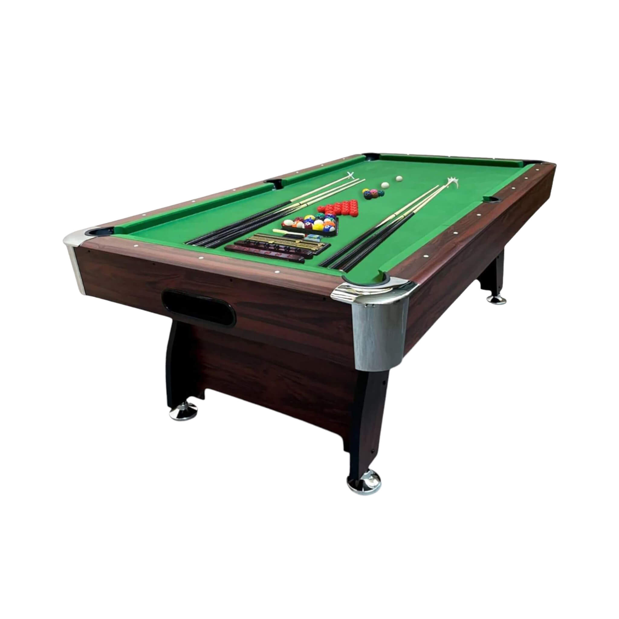 8FT Billiard Pool Table with Green Felt, Automatic Ball Return and Accessories Kit