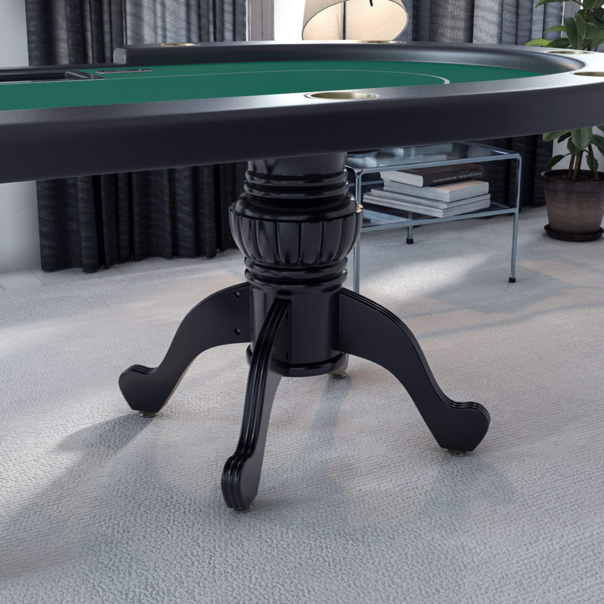 96-Inch Aura Oval Poker Table with Cup Holders, Chip Tray and Drop Box for 10 Players